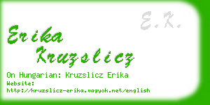 erika kruzslicz business card